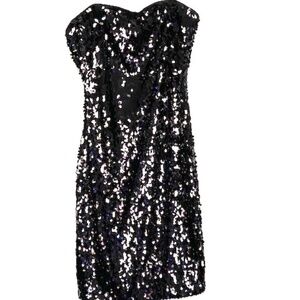 Aidan Mattox | Black Strapless Sequin Dress 2